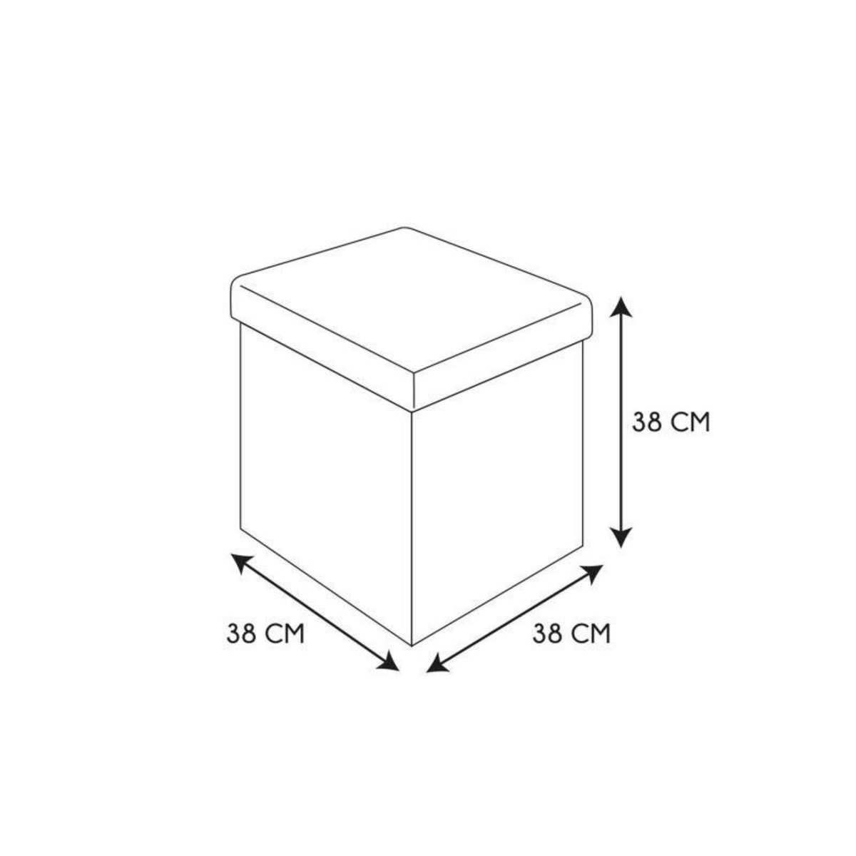 Paris Prix Pouf Coffre Pliable  Tressé  38cm Gris