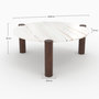 Voir la diapositive 4 : Rendez vous déco Table basse ronde en marbre et bois de manguier D86 cm-Pauline