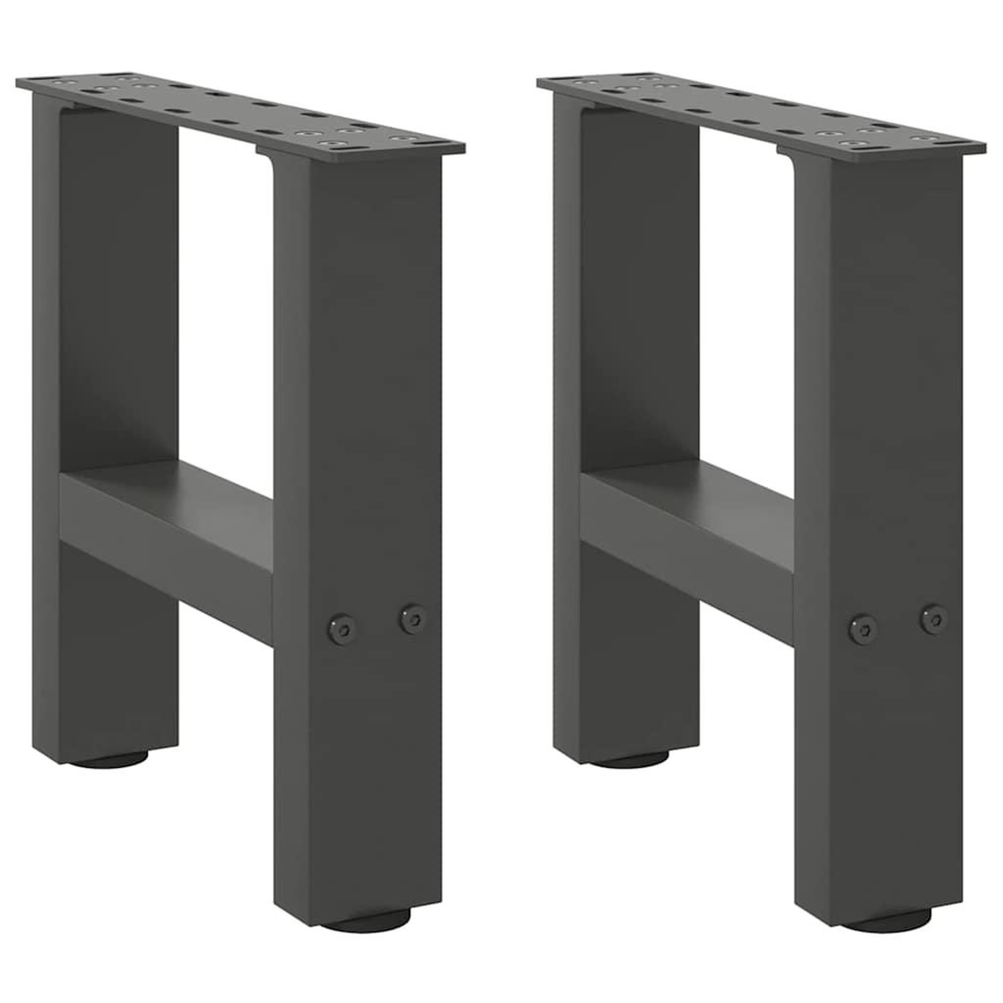Voir la diapositive 2 : VIDAXL Pieds de table basse anthracite 2 pcs 40x(30-31) cm acier