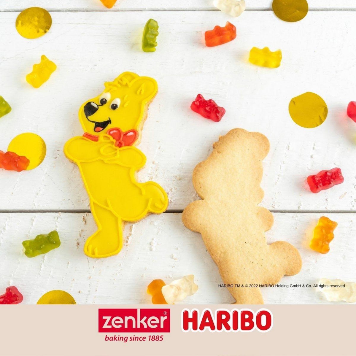 ZENKER Lot de 2 emporte-pièces en inox motif ourson doré Zenker Haribo