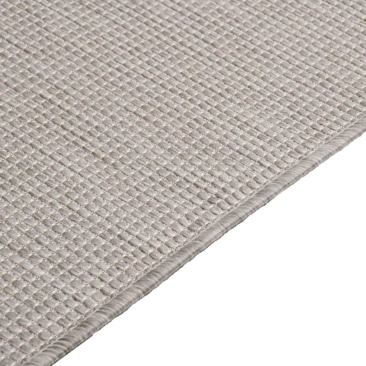 VIDAXL Tapis a tissage plat d'exterieur 140x200 cm Taupe