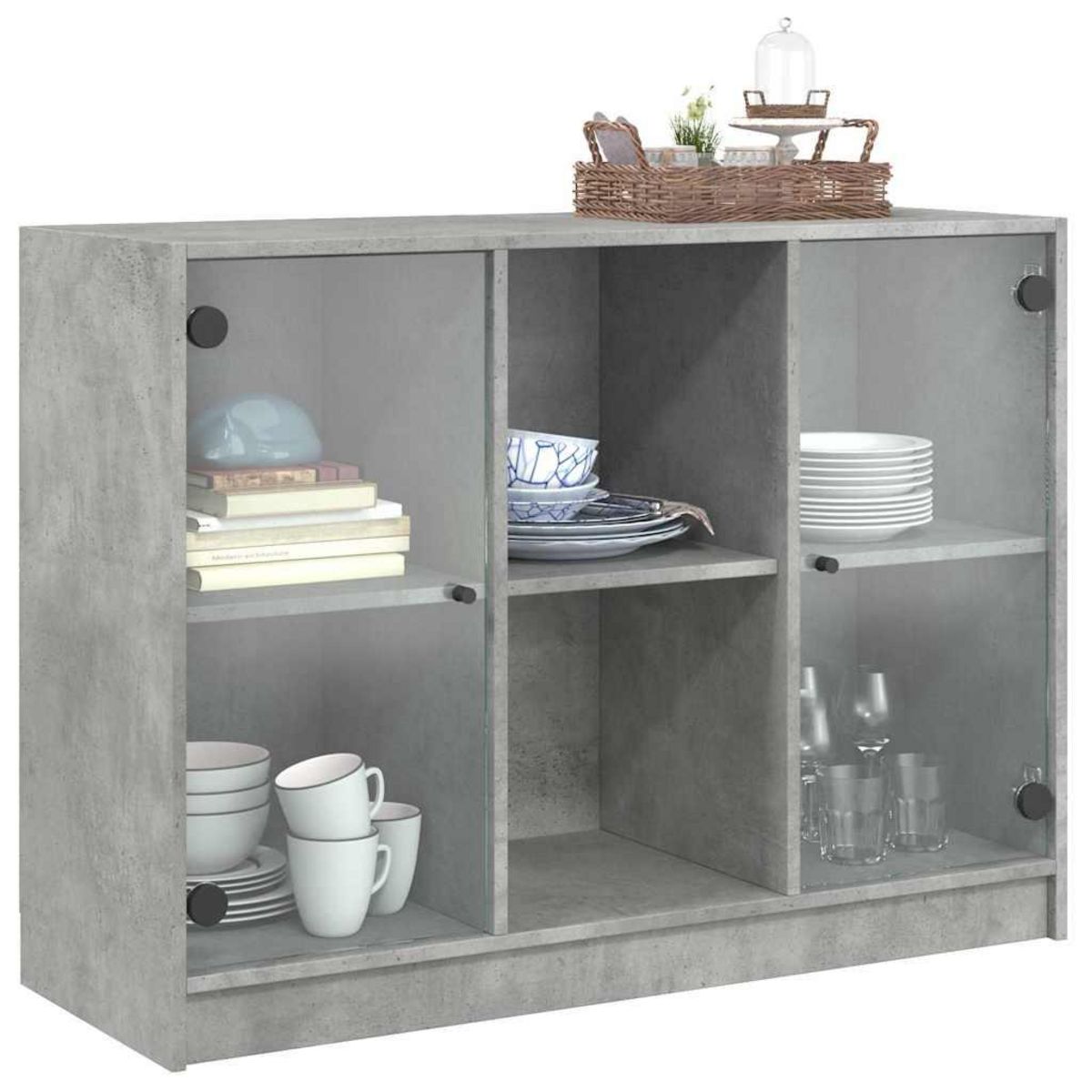 VIDAXL Buffet gris beton 102x37x75,5 cm bois d'ingenierie