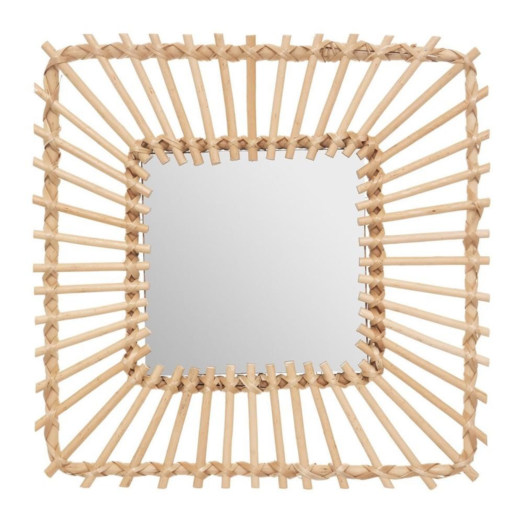 Voir la diapositive 2 : ATMOSPHERA Miroir rotin carré 40x40