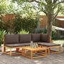 Voir la diapositive 3 : VIDAXL Canape de jardin sans accoudoirs coussins bois massif d'acacia