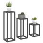 Voir la diapositive 4 : VIDAXL Ensemble de supports pour plantes 3 pcs Gris Bois de pin massif