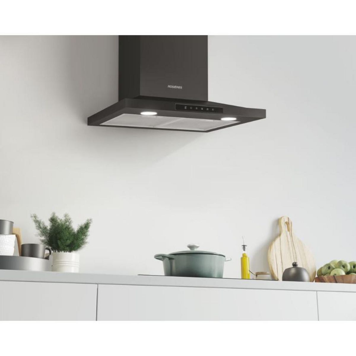 Rosieres Hotte décorative murale 60cm 70db 620m3/h noir - rhp67000/1lpn/1