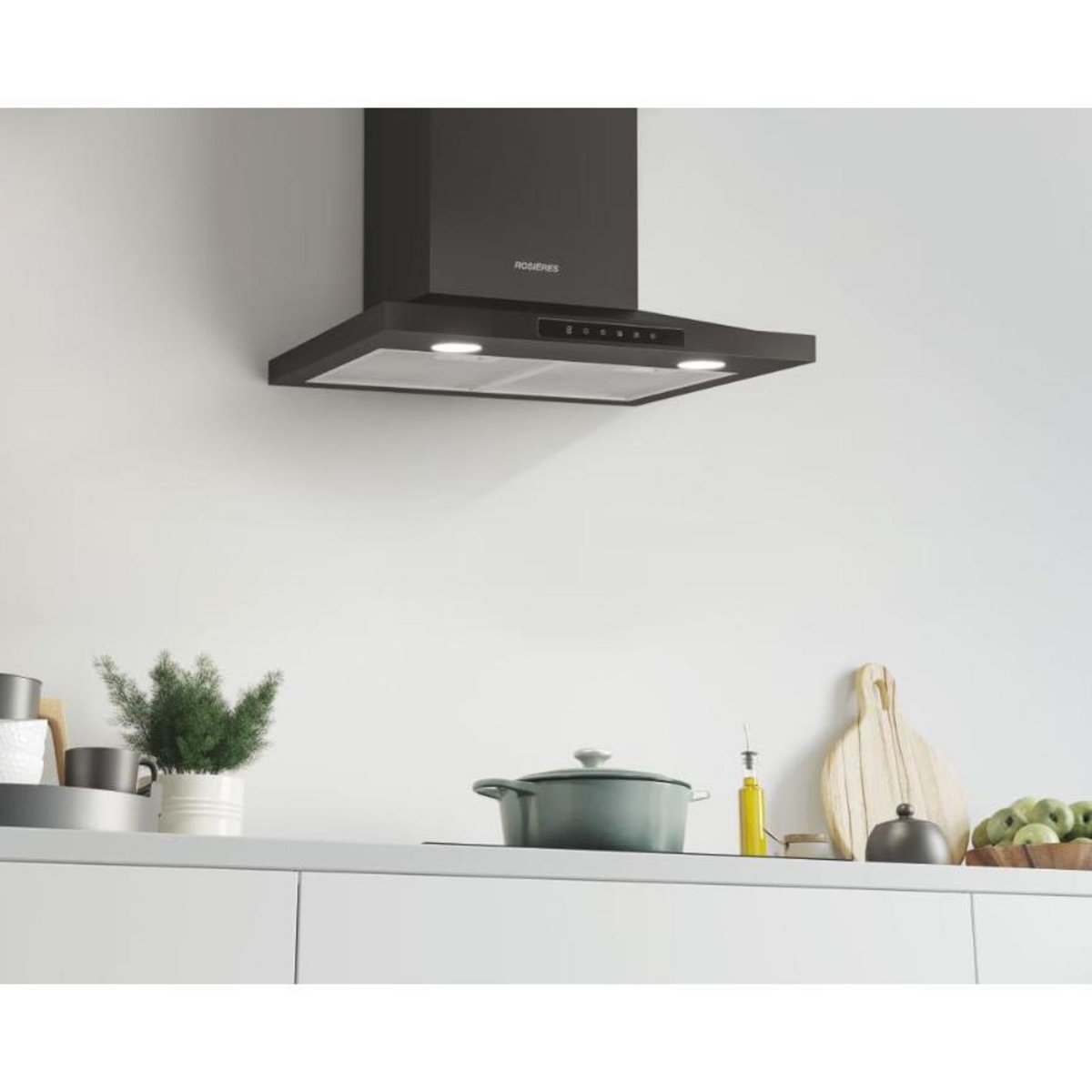 Rosieres Hotte décorative murale 60cm 70db 620m3/h noir - rhp67000/1lpn/1