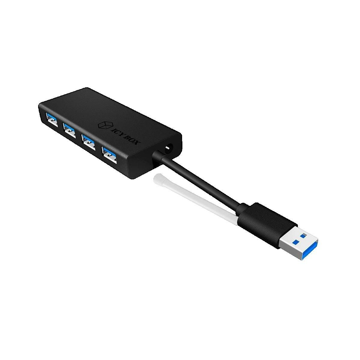 Icy Box Hub USB Icy-Box IB-AC6104-B avec 4 ports USB 3.0