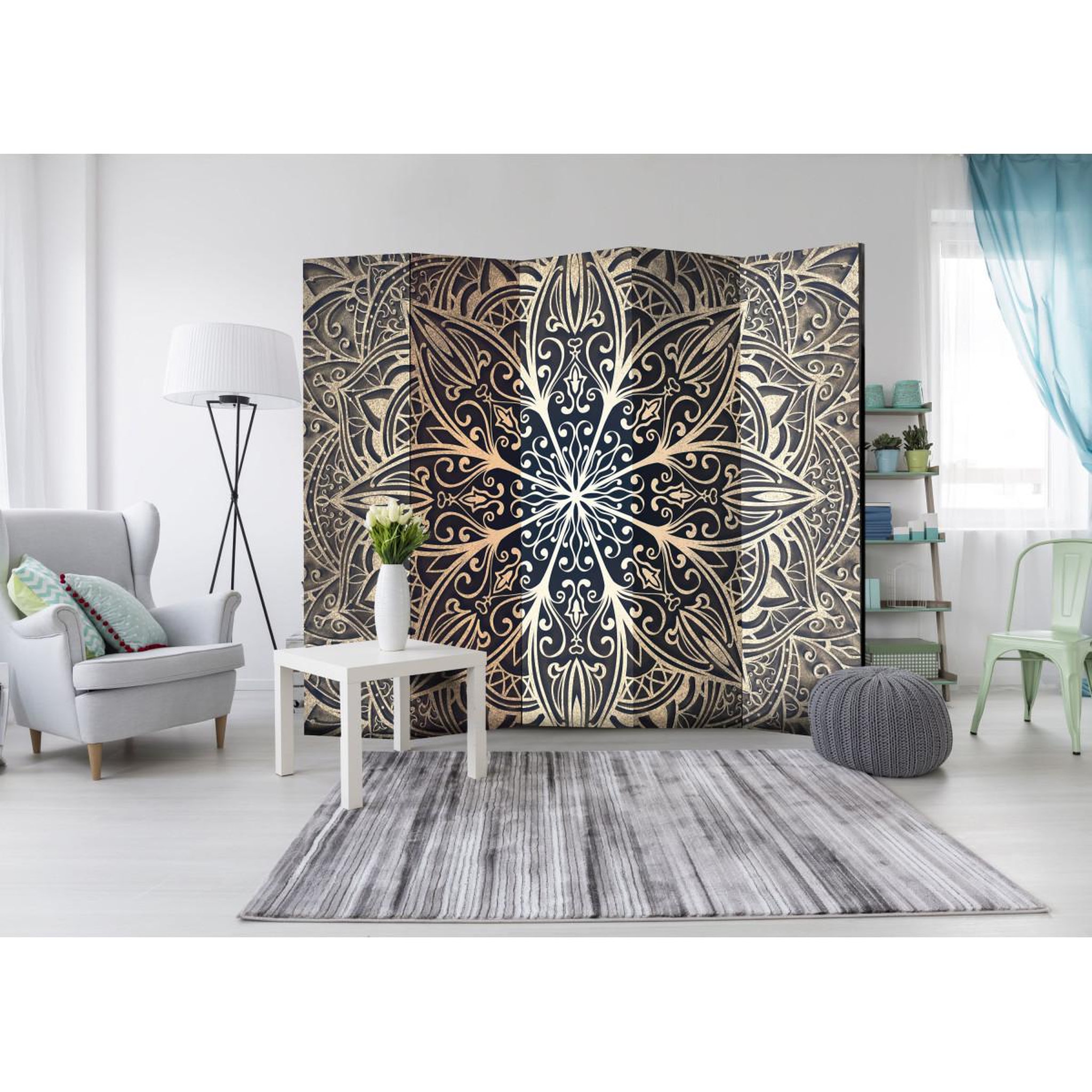 Voir la diapositive 2 : Paris Prix Paravent 5 volets  feathers brown  172x225cm