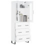 Voir la diapositive 3 : VIDAXL Buffet haut Blanc 69,5x34x180 cm Bois d'ingenierie