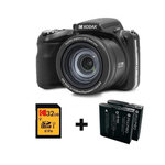 Kodak Appareil photo numérique Kodak PIXPRO AZ425 Noir + seconde batterie type LB060 + carte mémoire 32 Go
