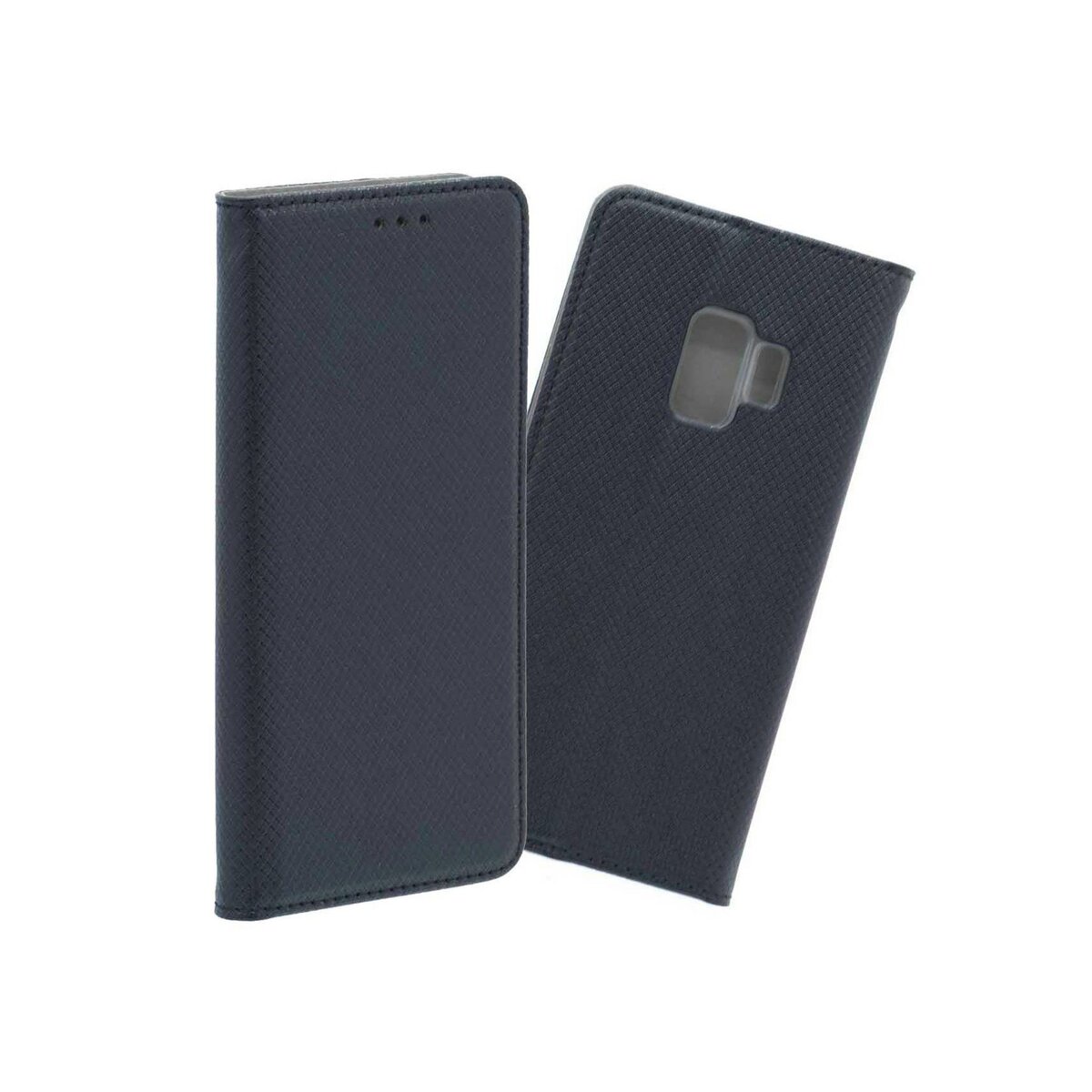amahousse Housse Galaxy S9 folio noir texturé rabat aimanté