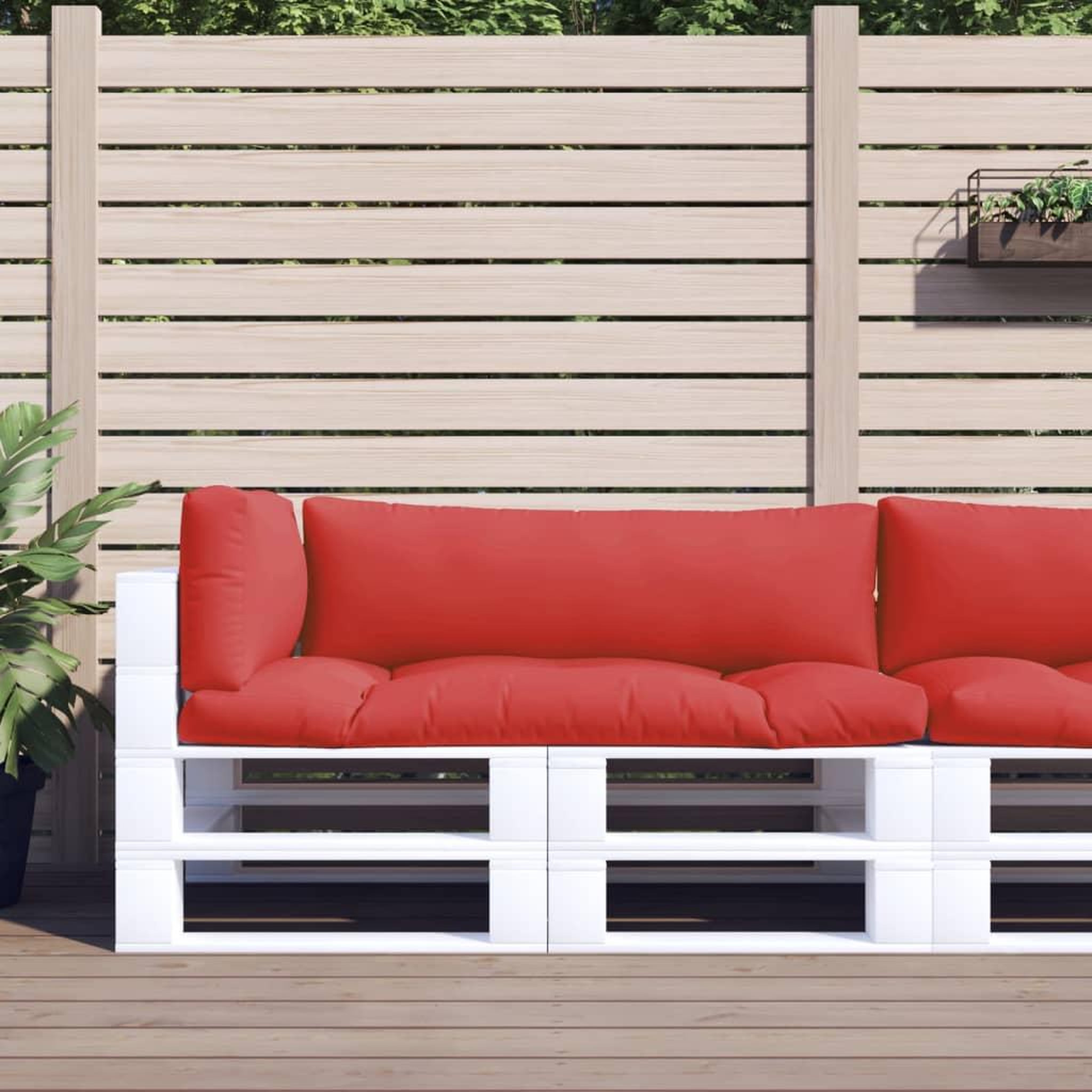 Voir la diapositive 1 : VIDAXL Coussins de palette lot de 3 rouge tissu