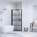VIDAXL Porte de douche verre trempe 91x195 cm noir