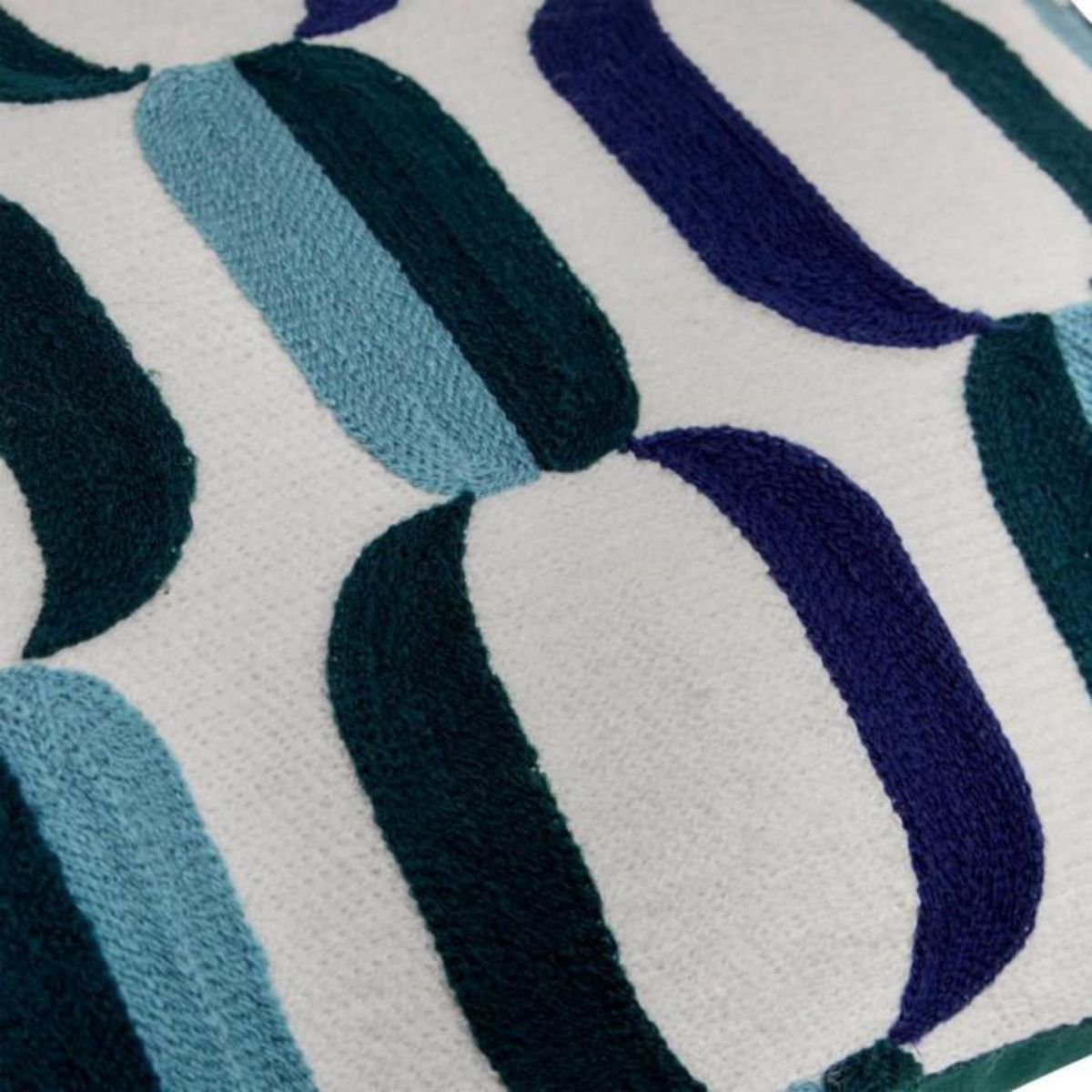 ATMOSPHERA Coussin Déco Brodé  Hary  30x50cm Bleu