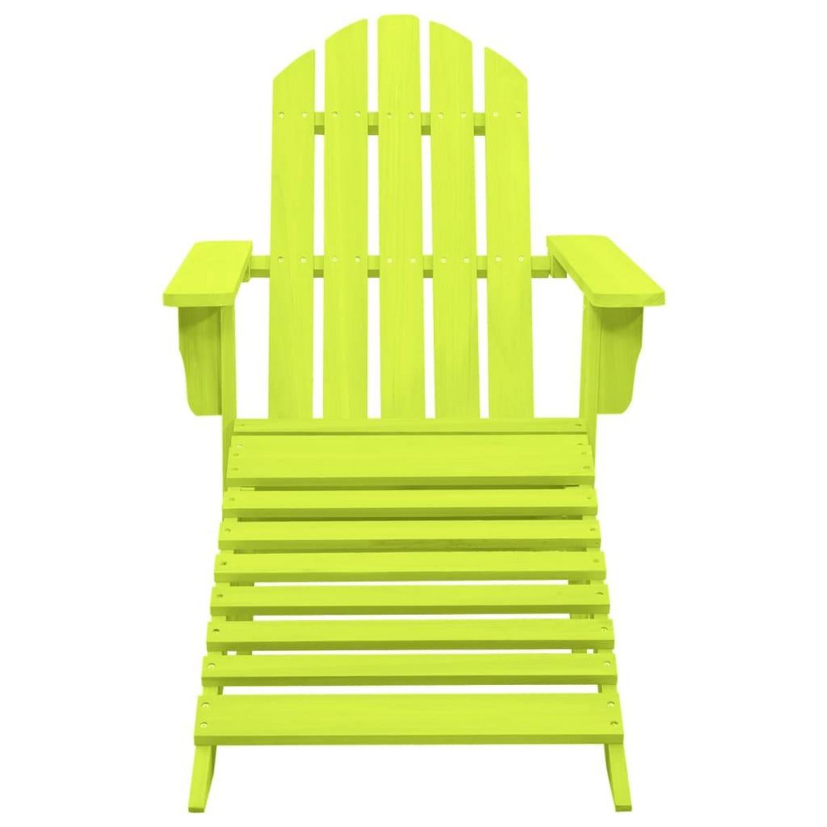 VIDAXL Chaise de jardin Adirondack avec pouf bois de sapin solide vert