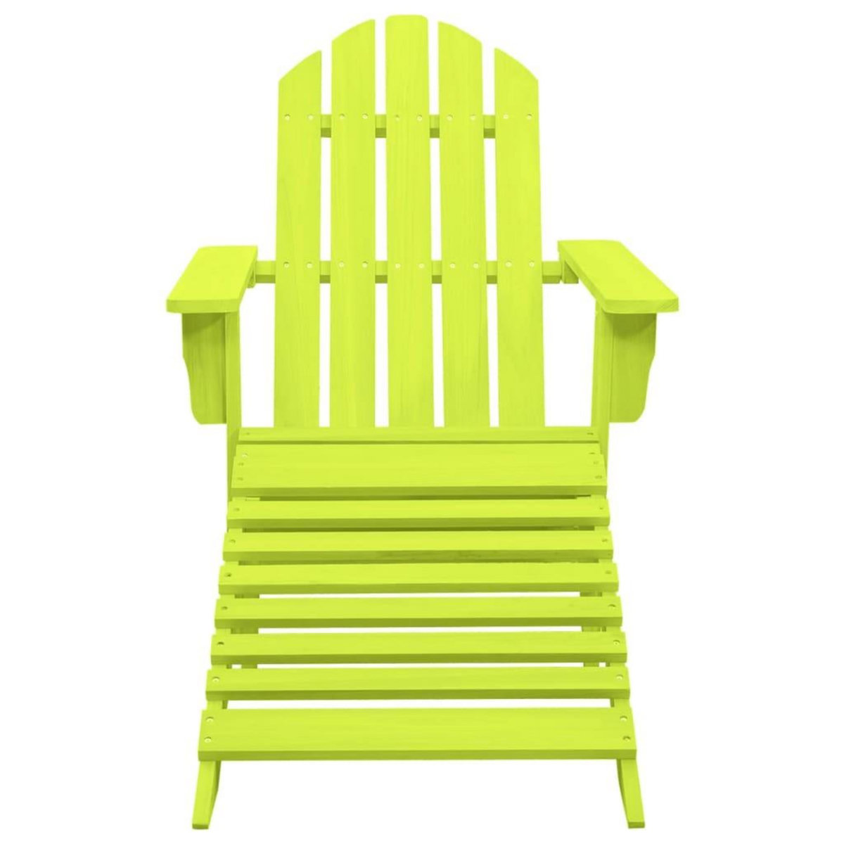 VIDAXL Chaise de jardin Adirondack avec pouf bois de sapin solide vert