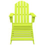 Voir la diapositive 2 : VIDAXL Chaise de jardin Adirondack avec pouf bois de sapin solide vert