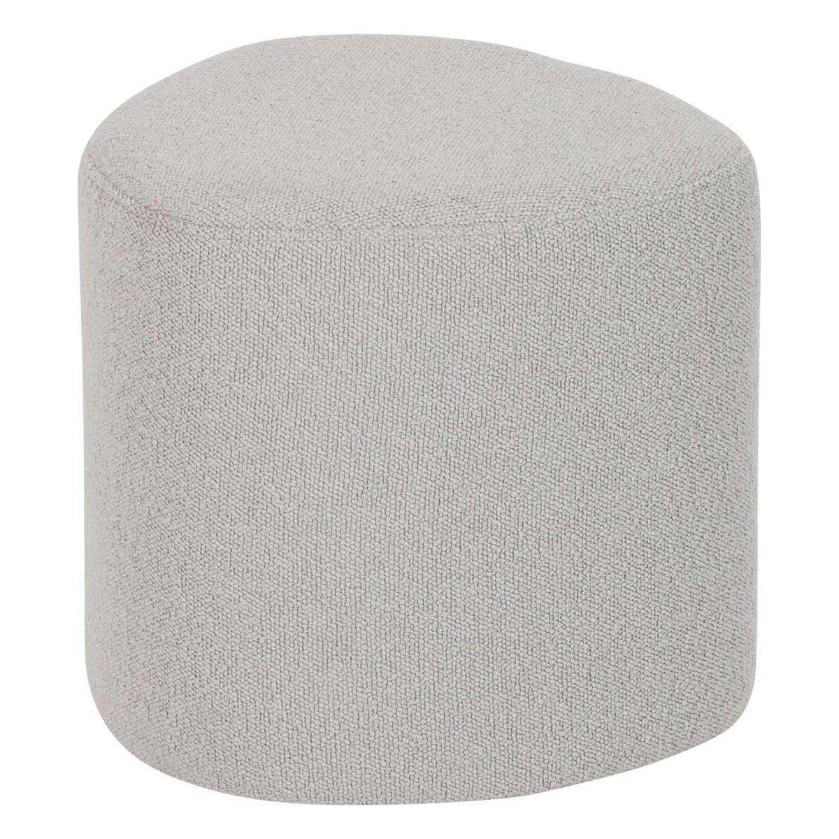 ATMOSPHERA Pouf galet petit modèle en bouclette - Gris
