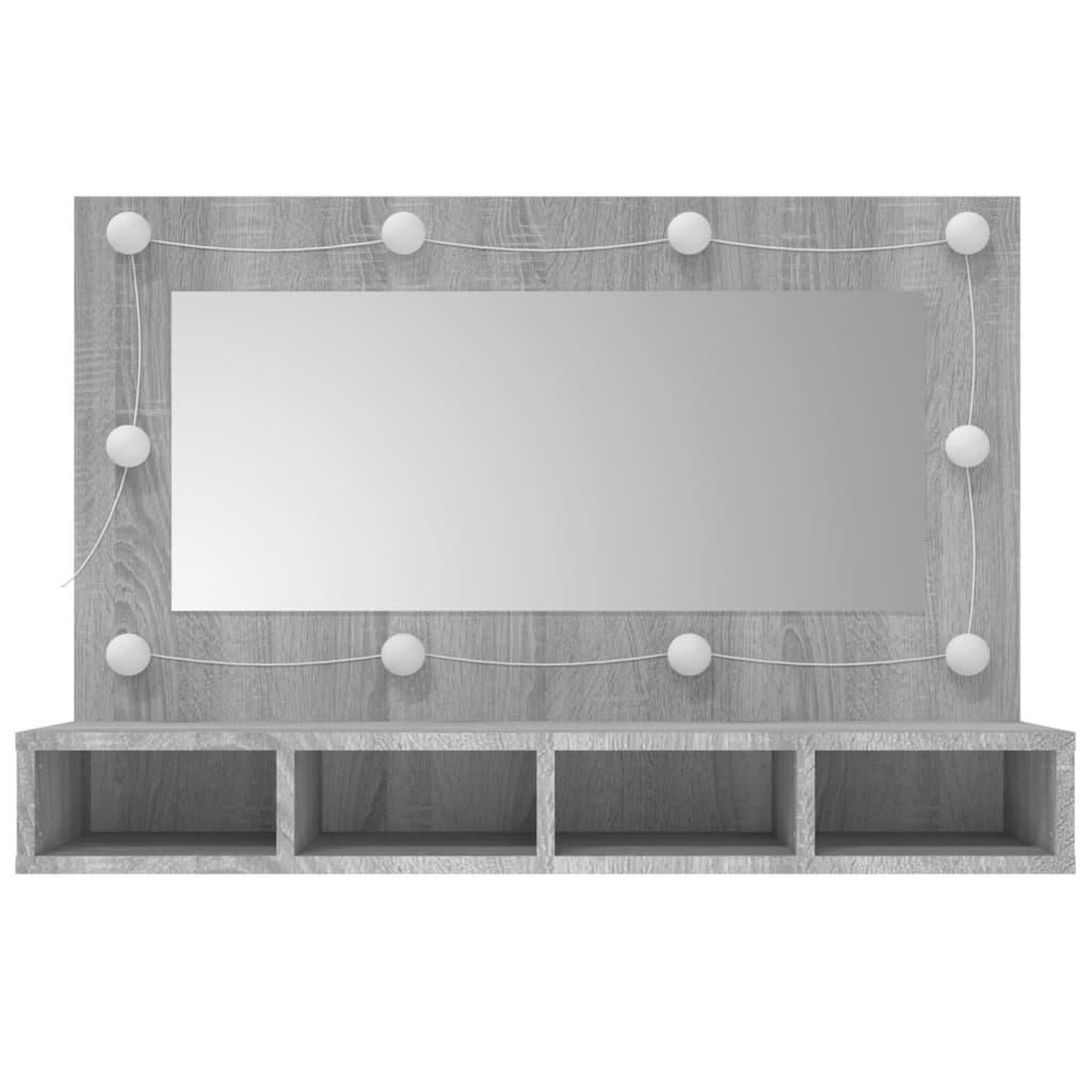 Voir la diapositive 4 : VIDAXL Armoire a miroir avec LED Sonoma gris 90x31,5x62 cm