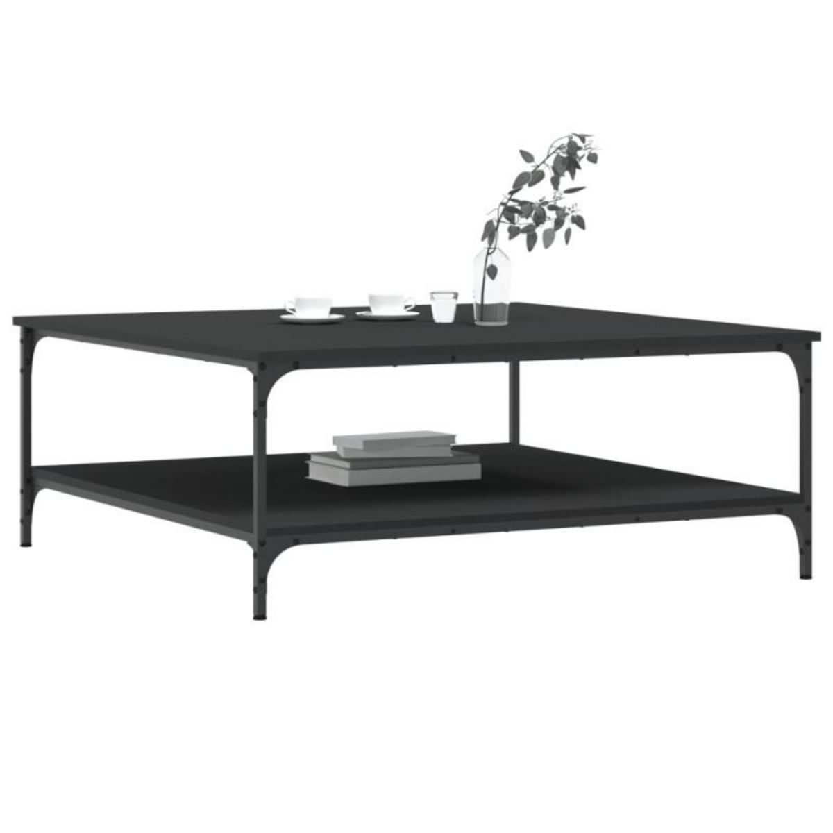 VIDAXL Table basse noir 100x100x40 cm bois d ingénierie
