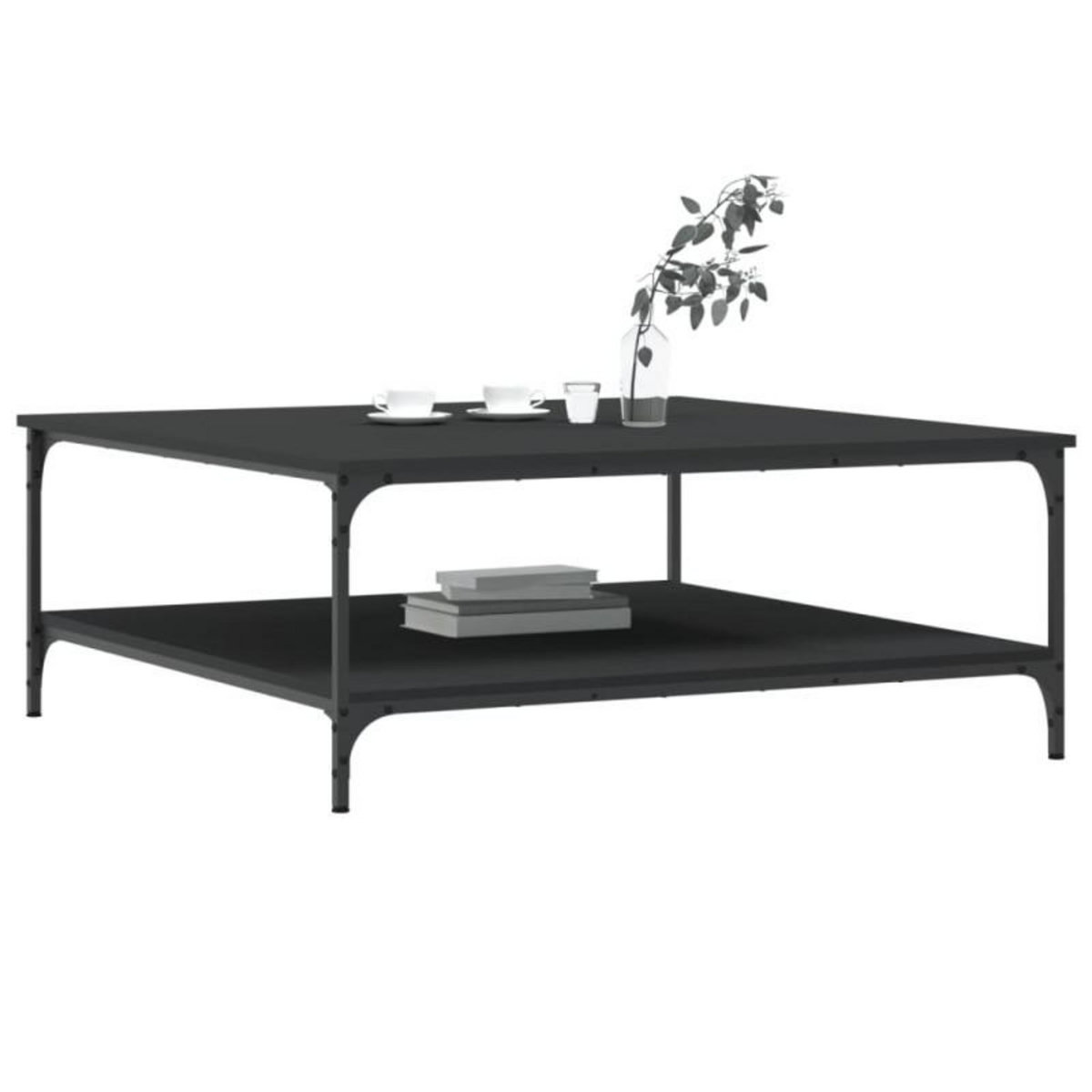 VIDAXL Table basse noir 100x100x40 cm bois d ingénierie