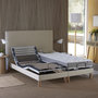 Voir la diapositive 2 : IDLITERIE Ensemble lit électrique relaxation multi lattes + Matelas Mousse à mémoire de forme Couleur - Beige, - 2x70 x 190 cm