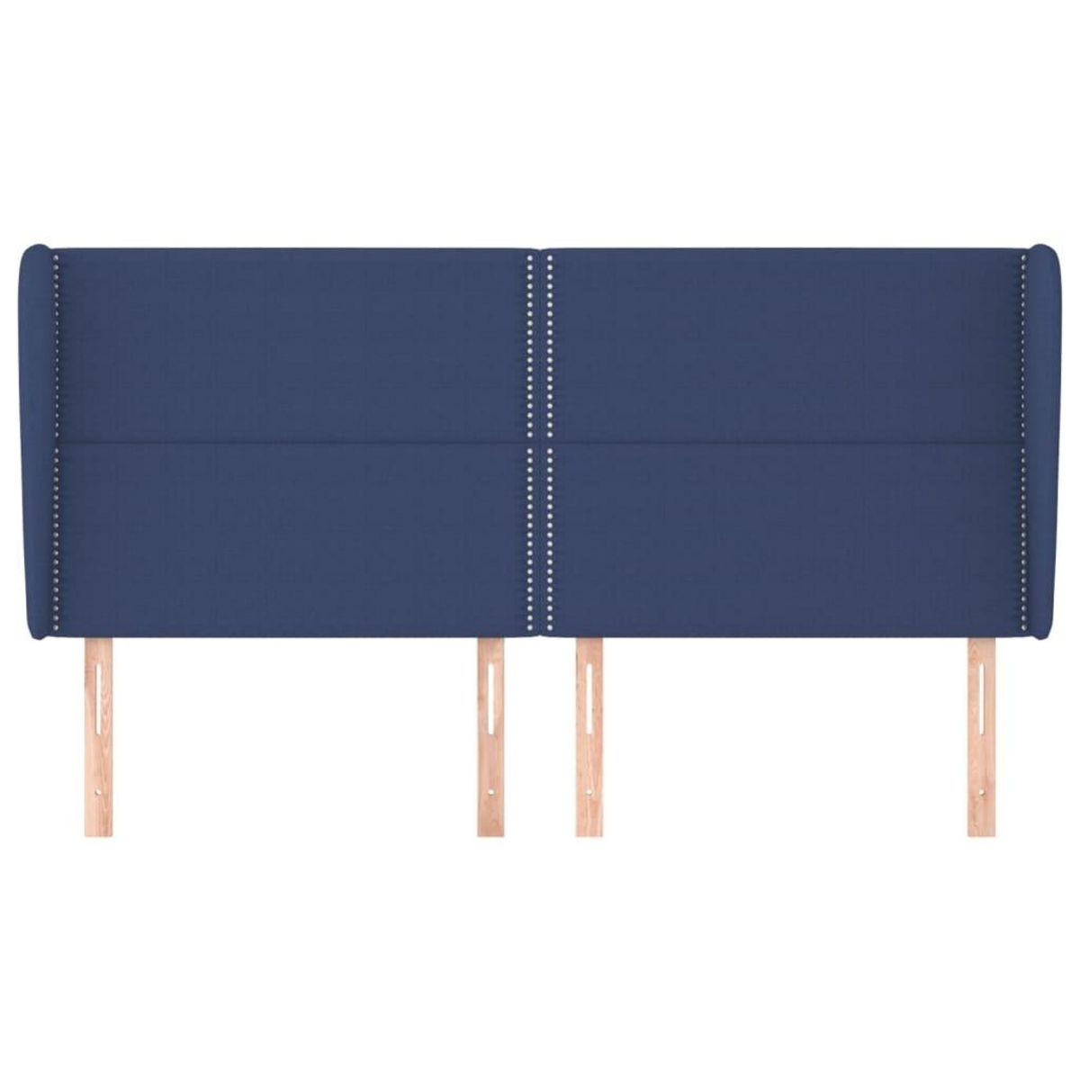 VIDAXL Tete de lit avec oreilles Bleu 203x23x118/128 cm Tissu