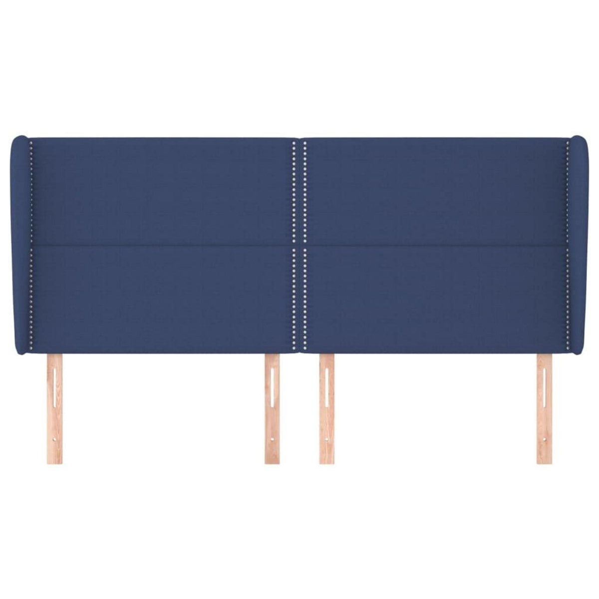 VIDAXL Tete de lit avec oreilles Bleu 203x23x118/128 cm Tissu