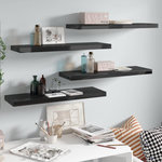 VIDAXL Etagere murale flottante 4 pcs Noir brillant 80x23,5x3,8 cm MDF