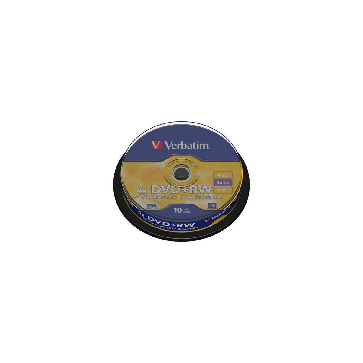 Verbatim DVD vierge DVD+RW 4.7GB 10PK P10 Spindle 4x