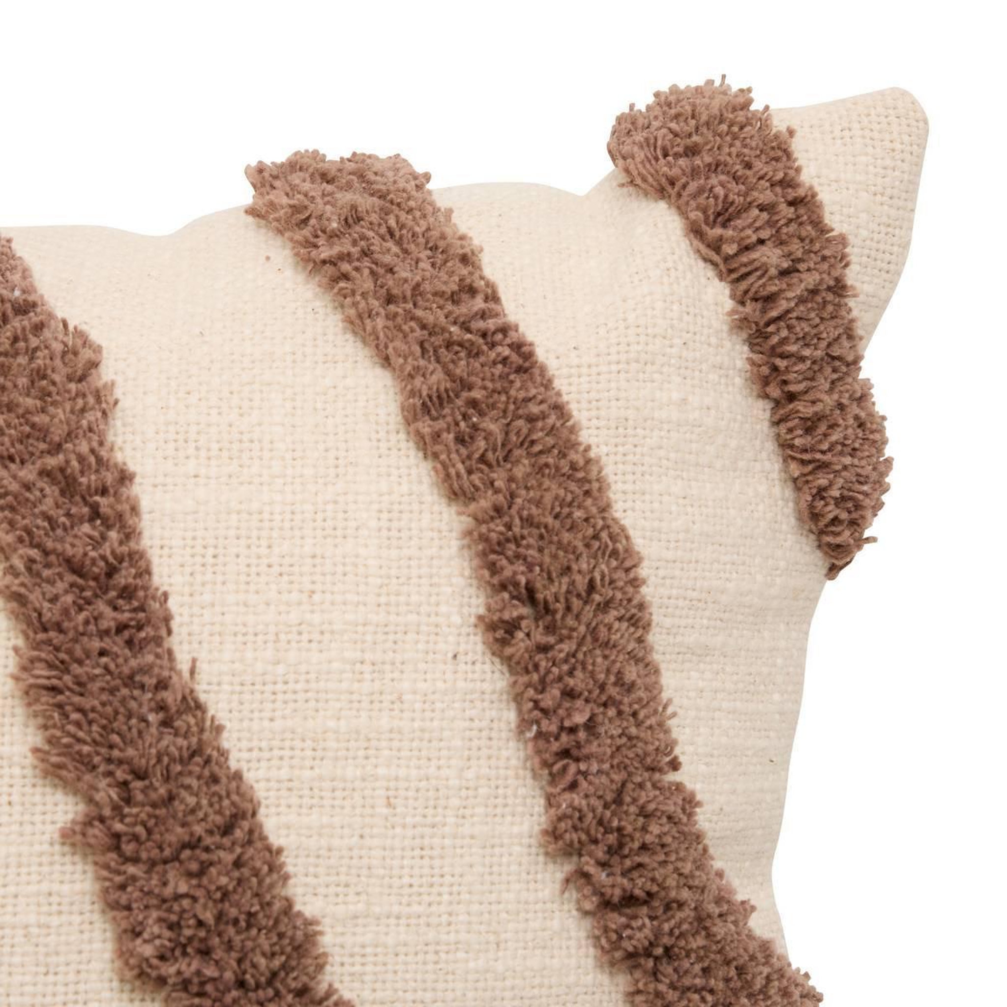 Voir la diapositive 2 : ATMOSPHERA Coussin déco tufté  hawki  40x40cm marron