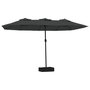 Voir la diapositive 2 : VIDAXL Parasol de jardin a double tete avec LED anthracite 449x245 cm