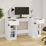 Voir la diapositive 3 : VIDAXL Bureau avec armoire laterale Blanc Bois d'ingenierie