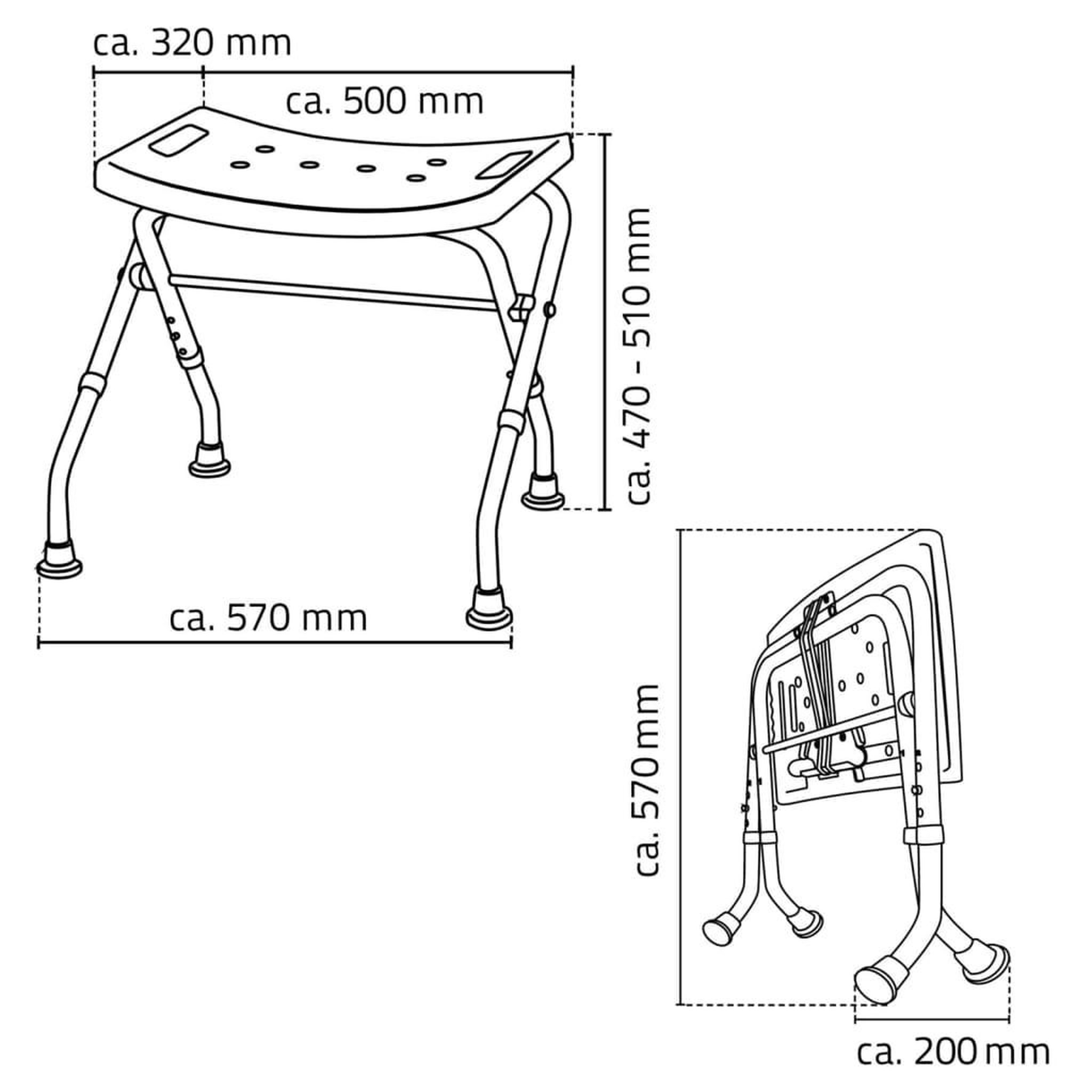 Voir la diapositive 6 : RIDDER RIDDER Tabouret pliable de salle de bain 110 kg Blanc A0050301
