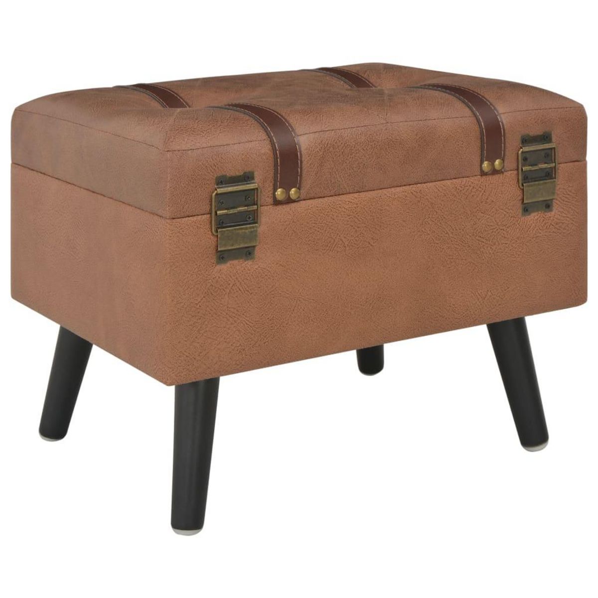 VIDAXL Tabouret de rangement 40 cm Marron Similicuir