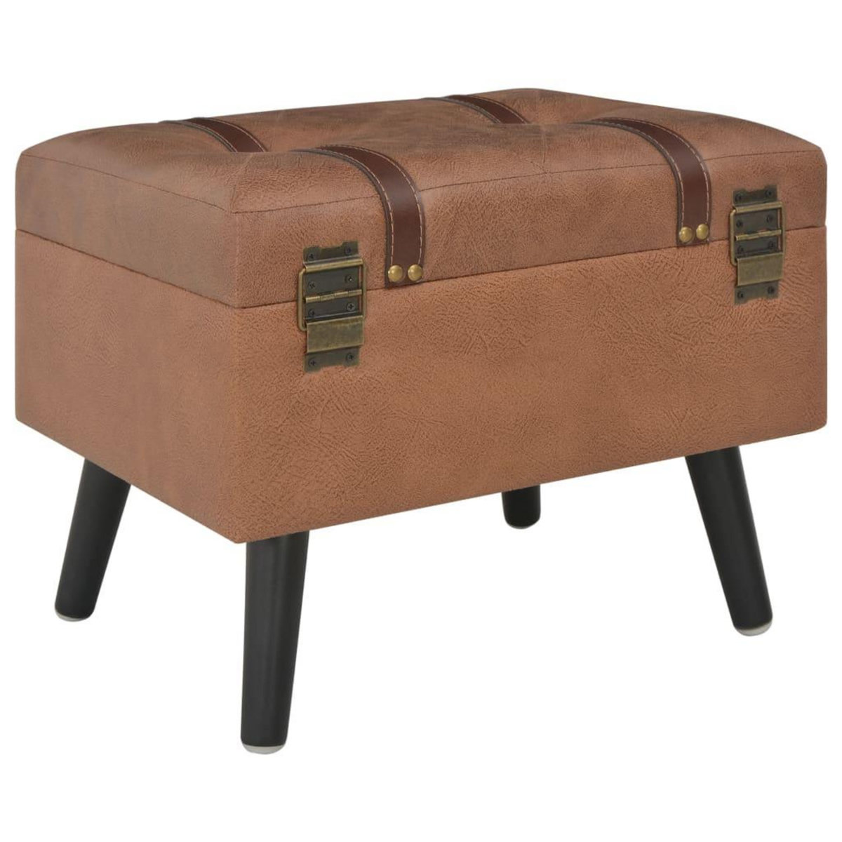 VIDAXL Tabouret de rangement 40 cm Marron Similicuir