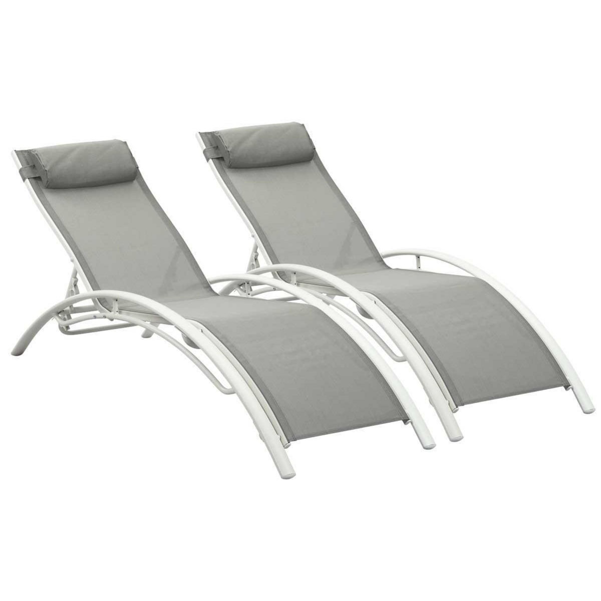 Habitat et Jardin Bain de soleil en aluminium  Beauty  - Phoenix - Gris - Lot de 2