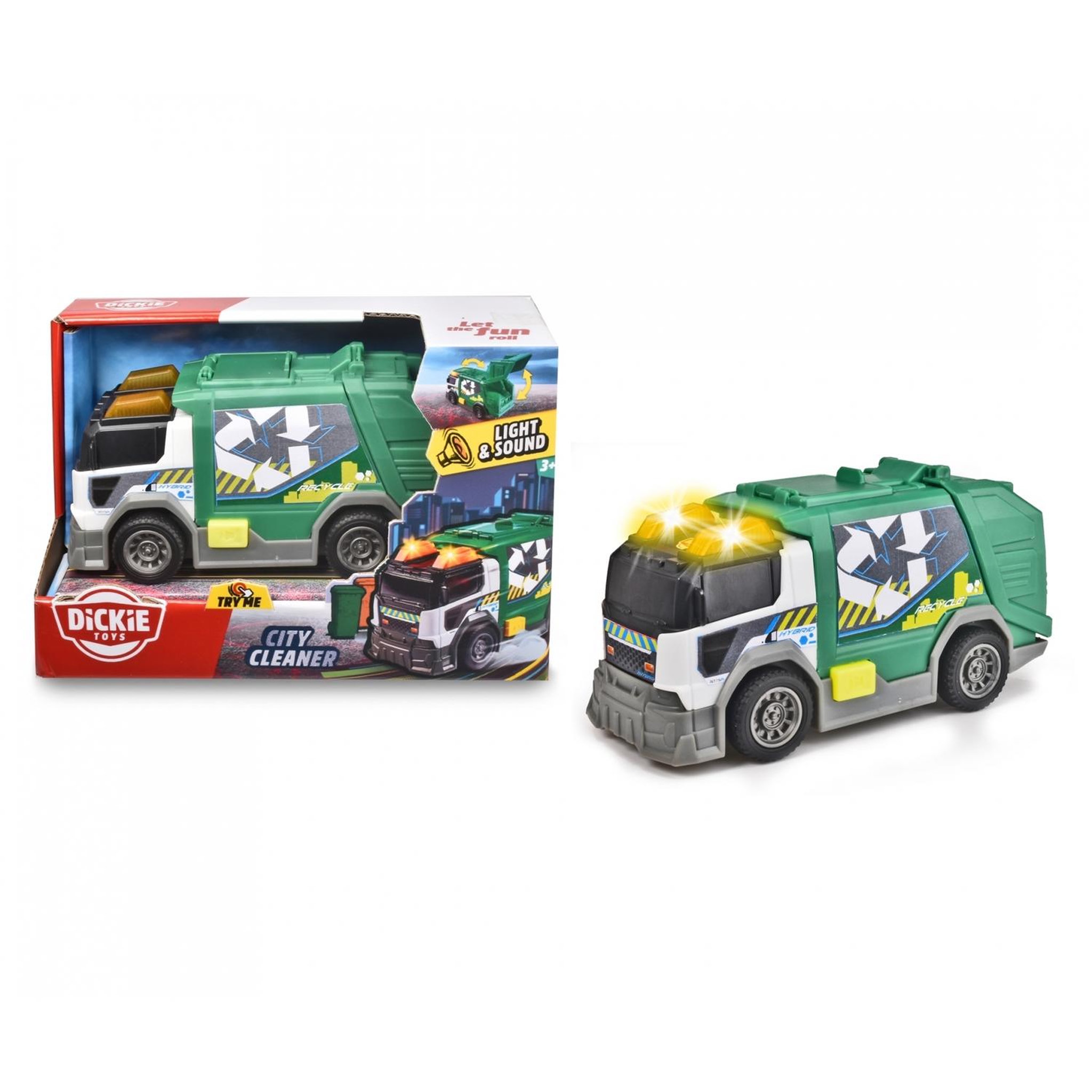 Dickie Toys Camion-poubelle avec son et lumière