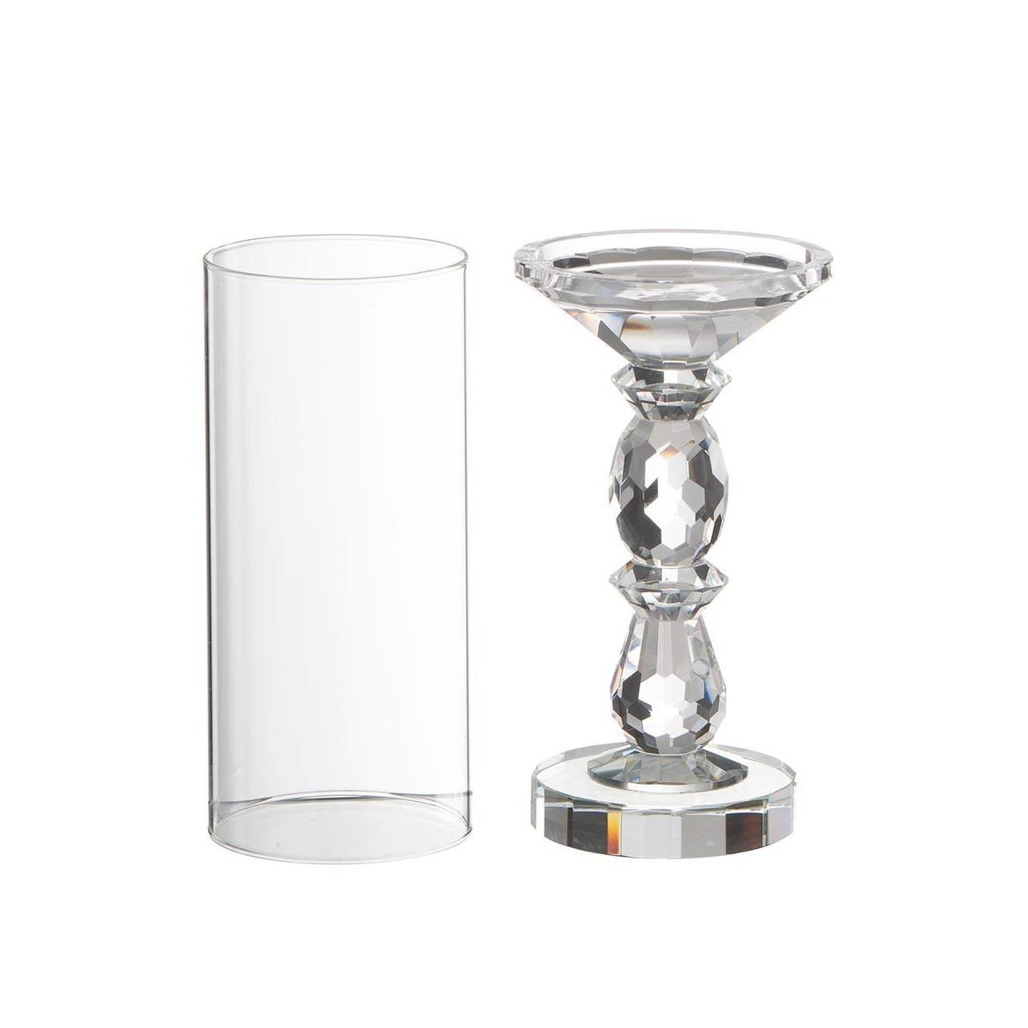 Voir la diapositive 3 : J-LINE Photophore Design en Cristal  Marie  42cm Transparent