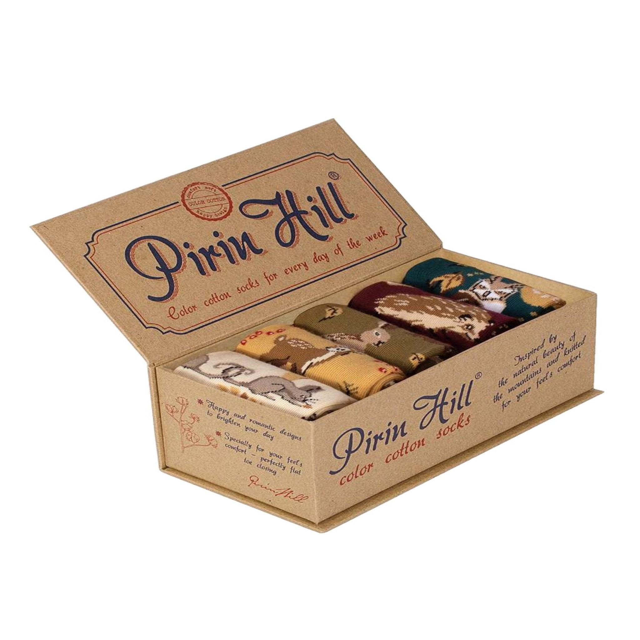 PIRIN HILL Coffret de 5 paires de chaussettes coton bio automne. Coloris disponibles : Multicolore