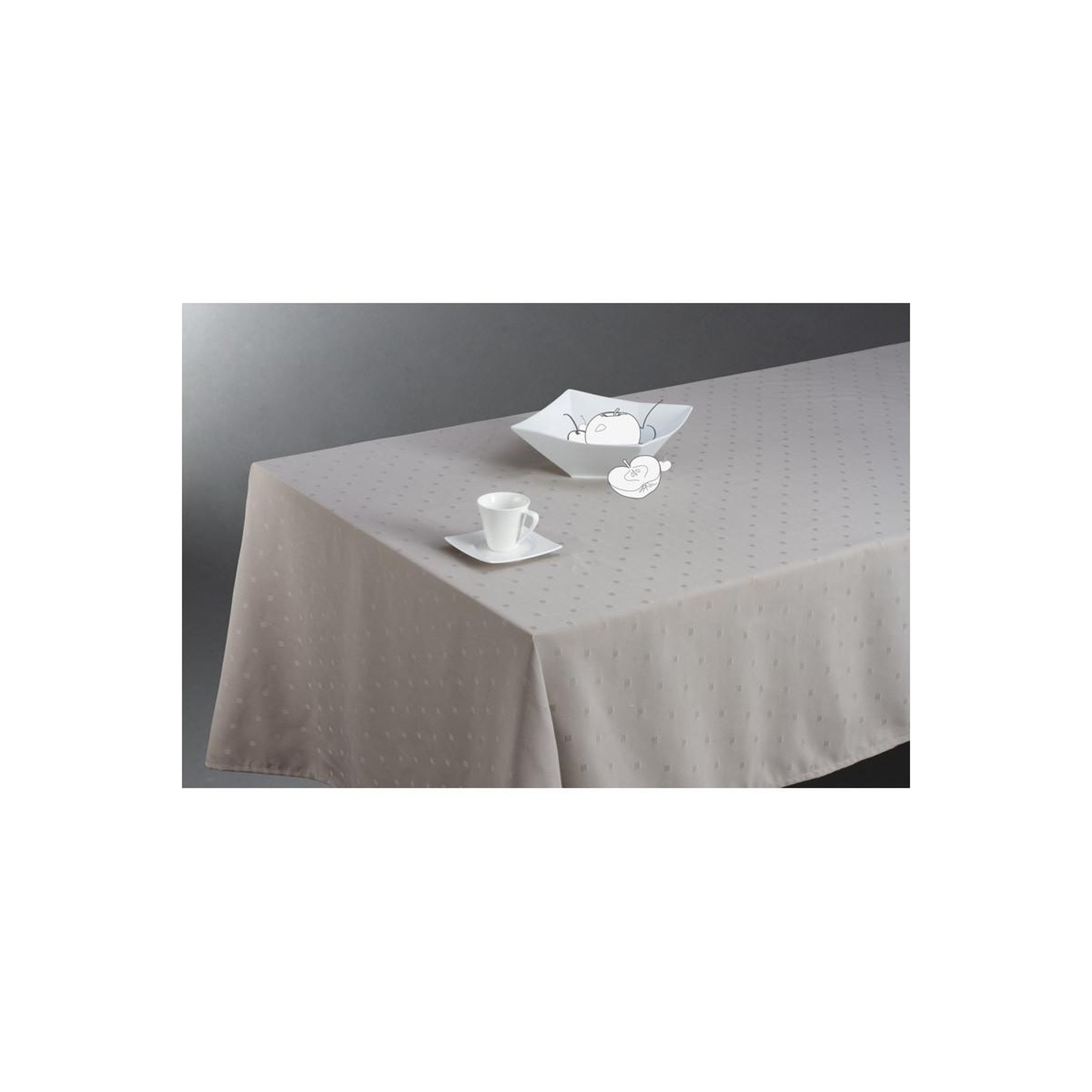 Voir la diapositive 3 : SECRET DE GOURMET Nappe Antitache  Jacquard Carré  150x300cm Lin
