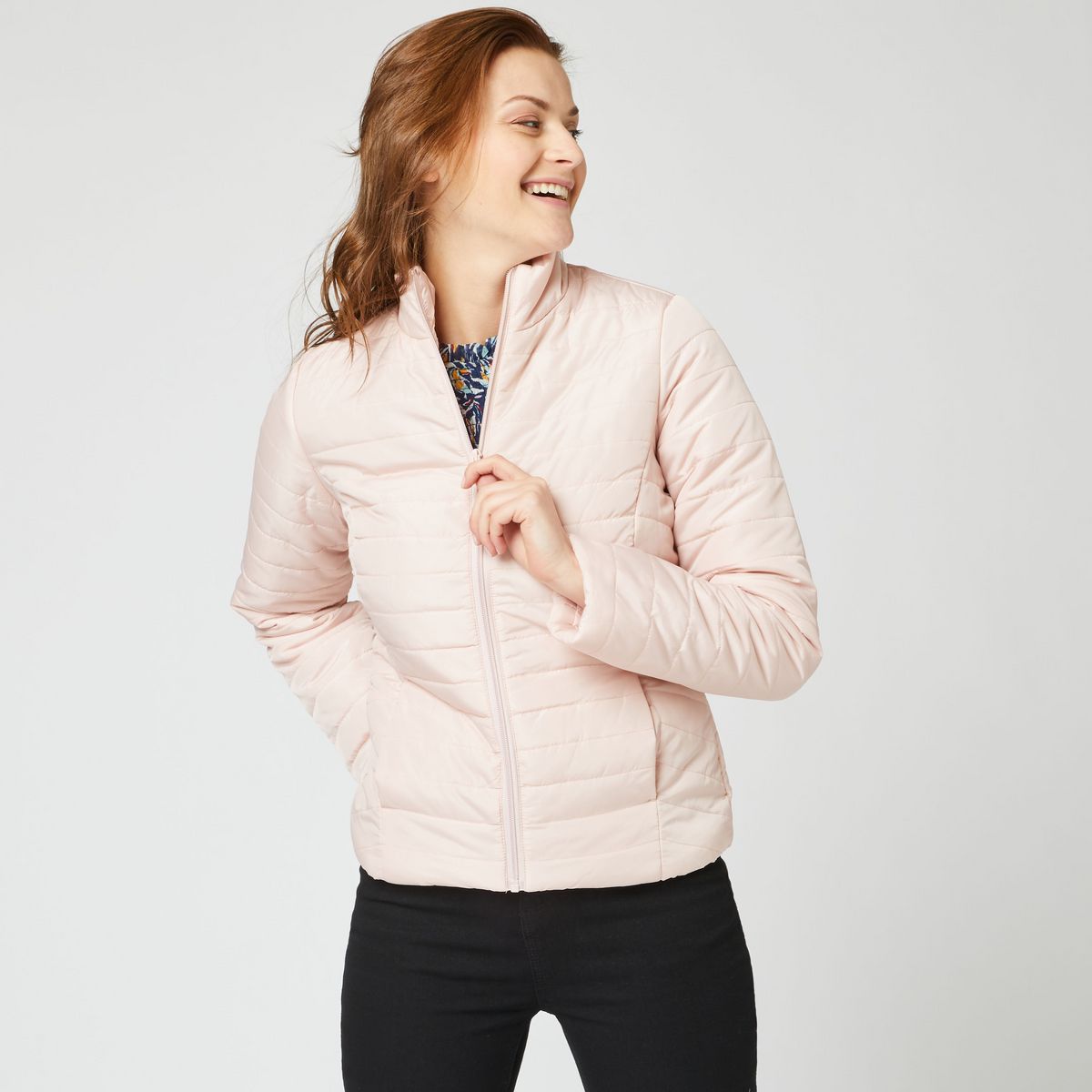 INEXTENSO Doudoune rose zippé femme