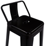 Voir la diapositive 6 : ID MARKET Lot de 4 tabourets de bar LENY métal noir mat et dossier aspect brut factory
