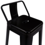 Voir la diapositive 6 : ID MARKET Lot de 4 tabourets de bar LENY métal noir mat et dossier aspect brut factory