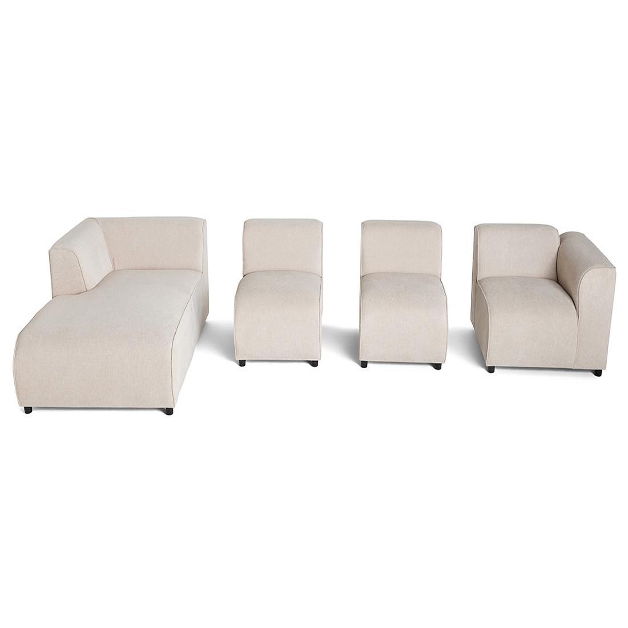 Voir la diapositive 3 : LISA DESIGN Suaro - canapé modulable d'angle gauche 5 places en tissu texturé