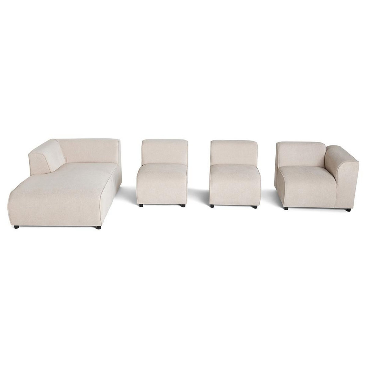 LISA DESIGN Suaro - canapé modulable d'angle gauche 5 places en tissu texturé