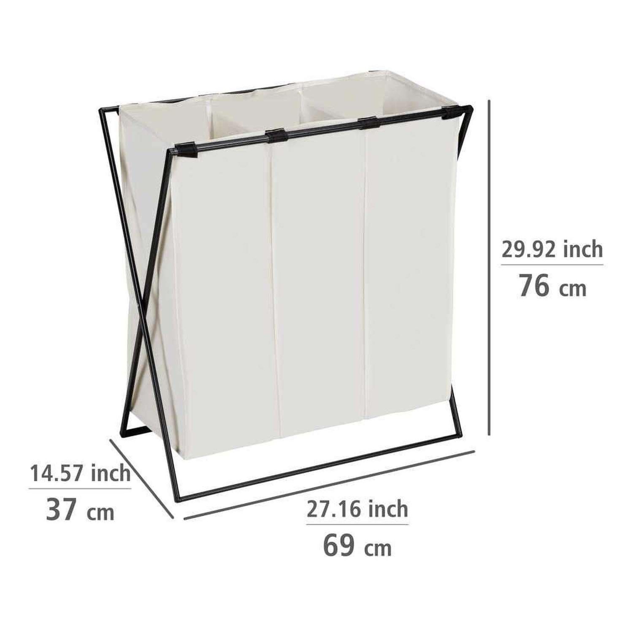 Voir la diapositive 3 : Wenko Panier à linge xl avec 3 compartiments