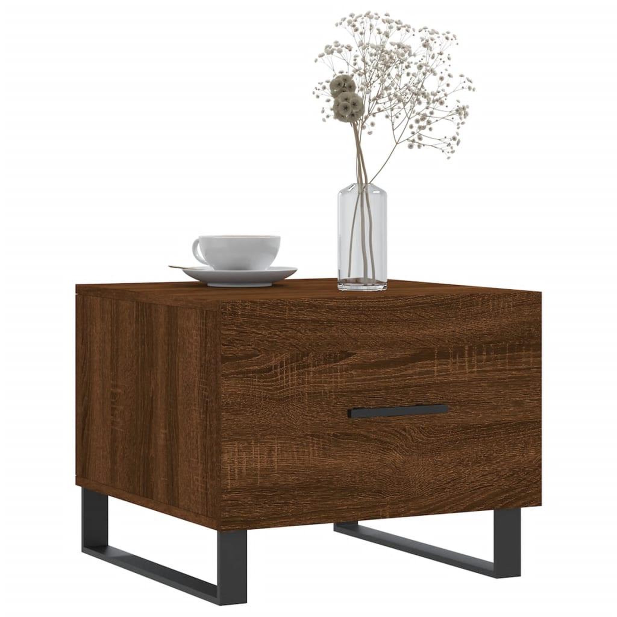 Voir la diapositive 3 : VIDAXL Table basse Chene marron 50x50x40 cm Bois d'ingenierie