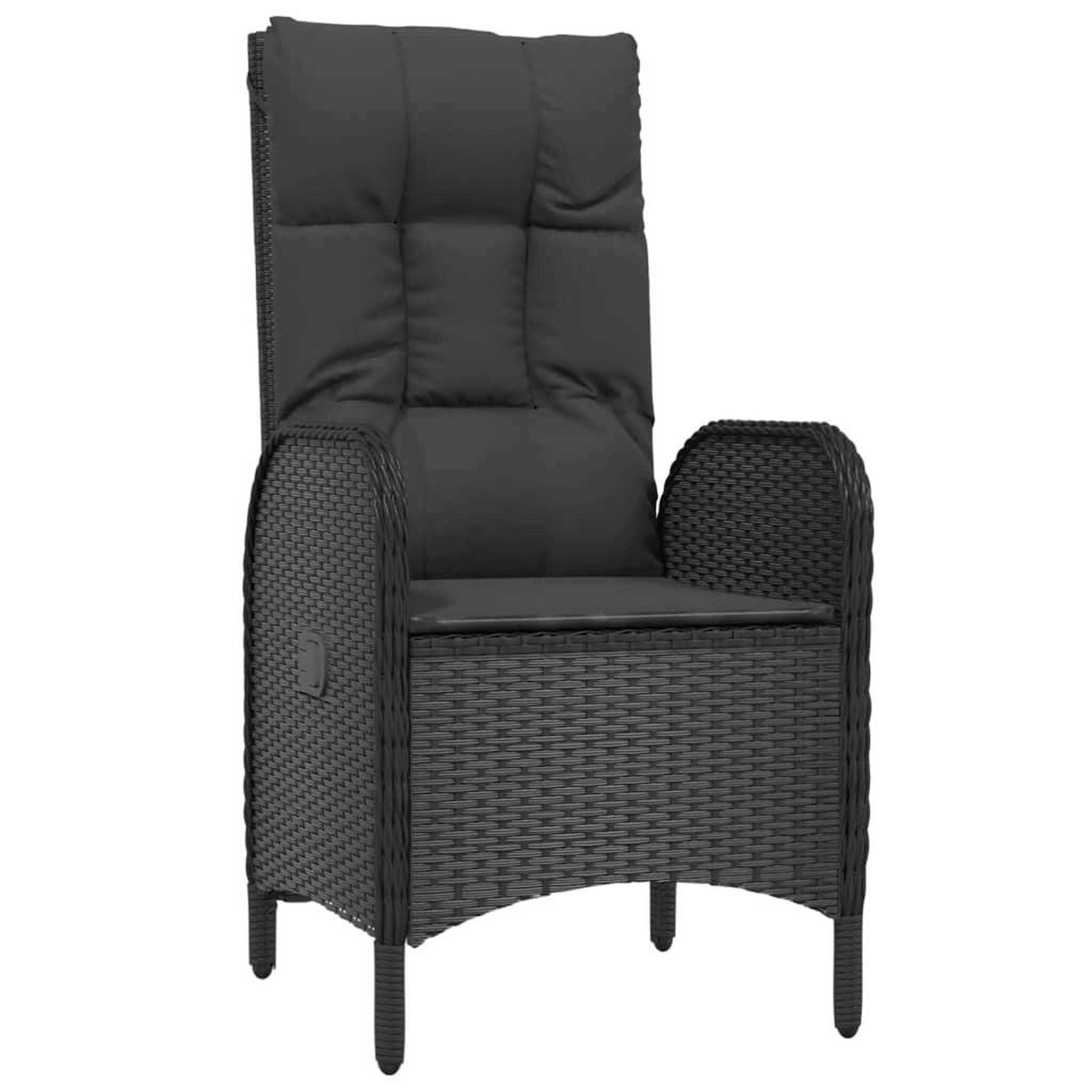 Voir la diapositive 3 : VIDAXL Ensemble a manger de jardin 9pcs coussins noir resine tressee